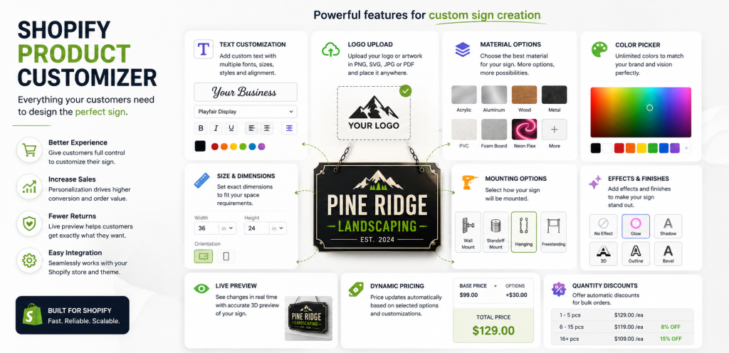 Shopify product customizer